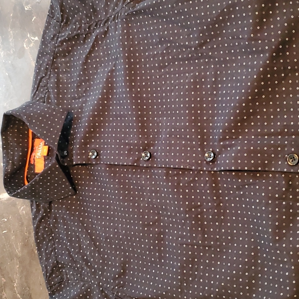 Boy's Polka Dots Button Down Black Easter Shirt Size 12